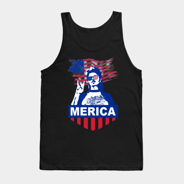 Merica Flag Men Women Gift Tank Top by Lovely Tree